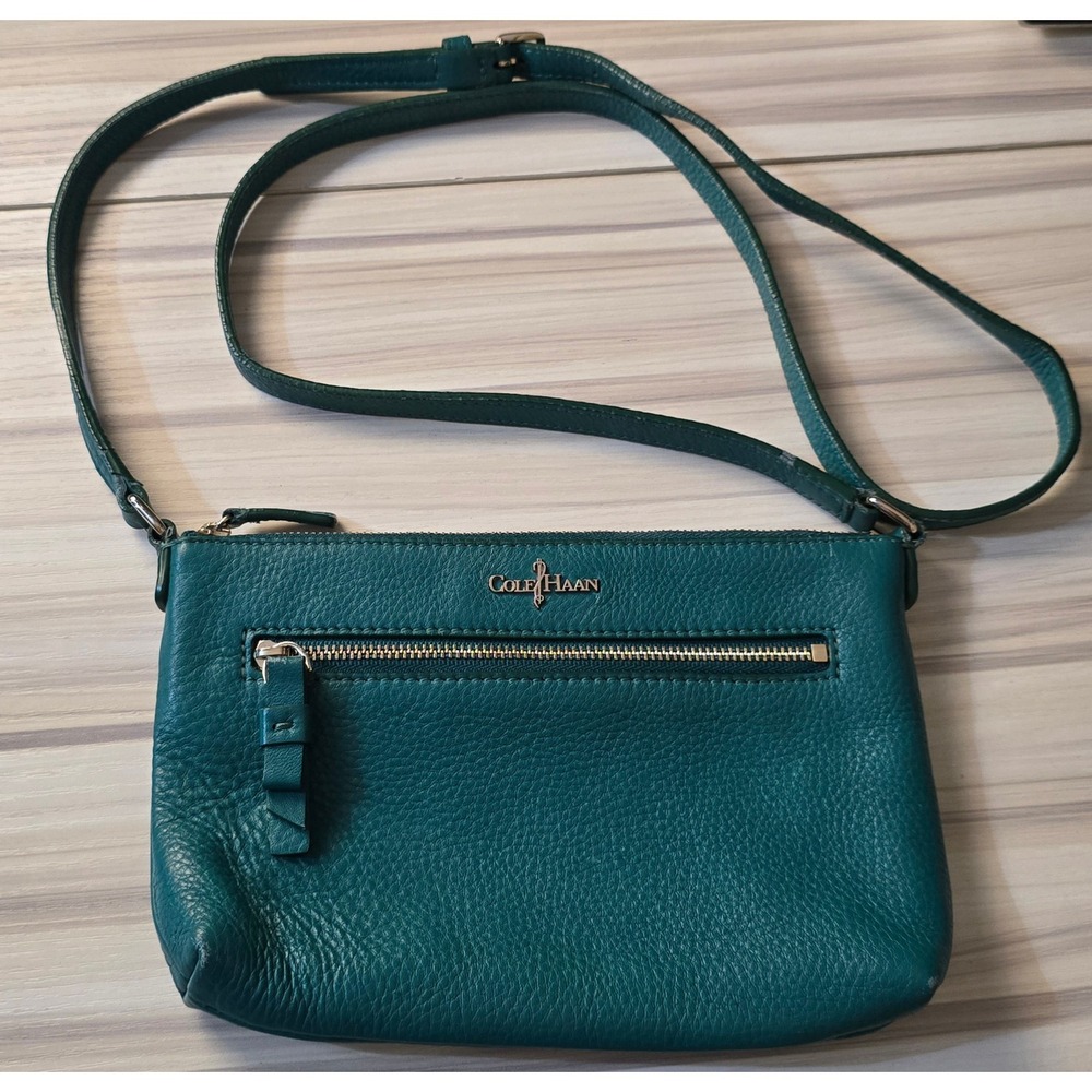 Cole Haan Crossbody Purse Green Leather Bag